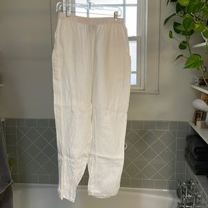 FLAX white linen pants